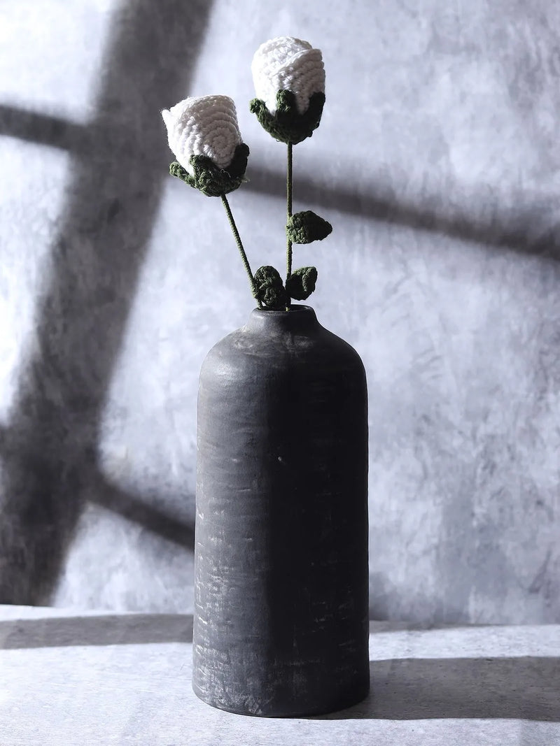 White Crochet Rose