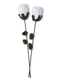 White Crochet Rose