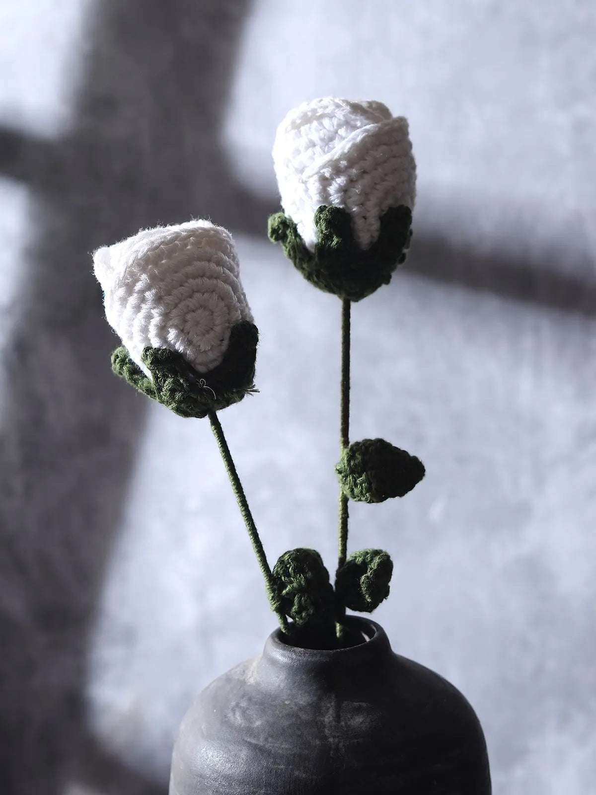 White Crochet Rose