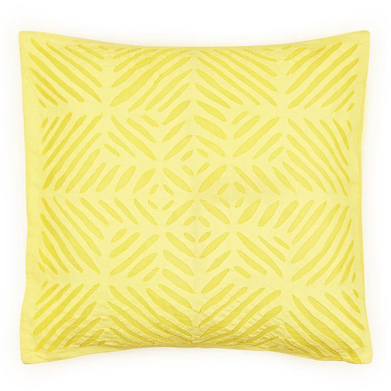 Yellow Applique Cushion Cover