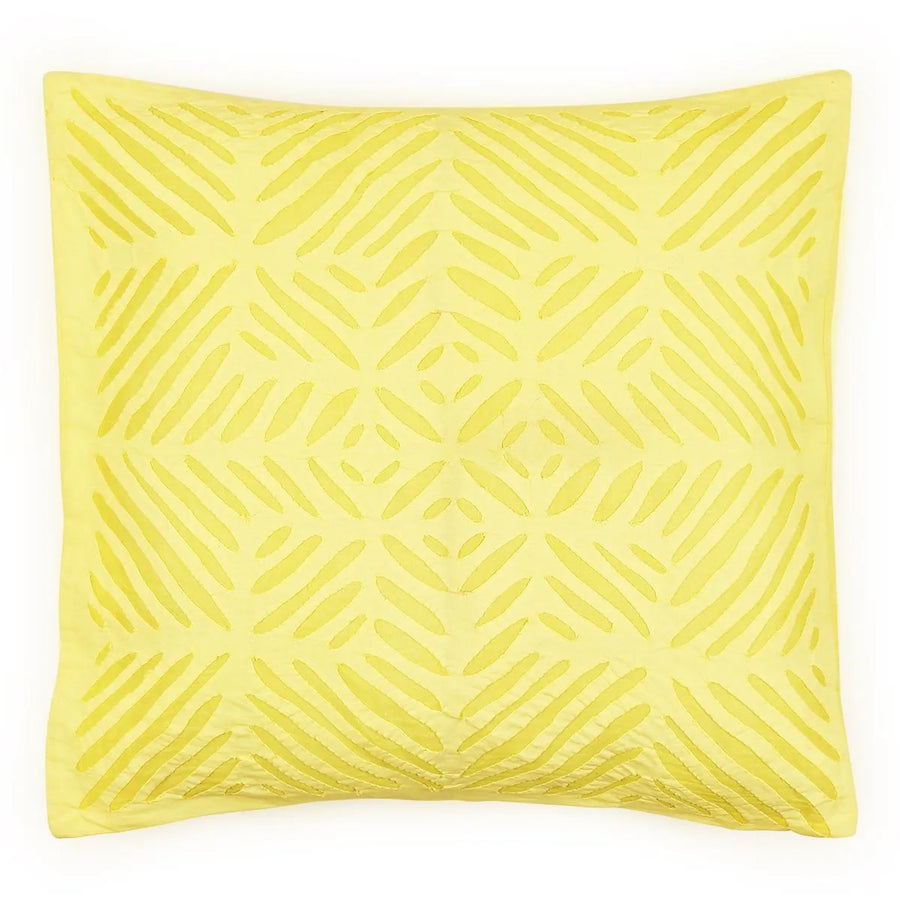 Yellow Applique Cushion Cover