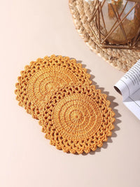 Yellow Crochet Coasters