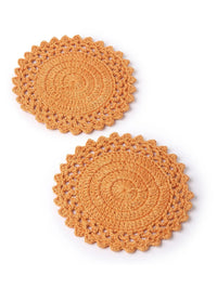 Yellow Crochet Coasters