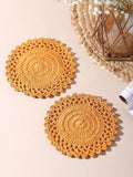 Yellow Crochet Coasters