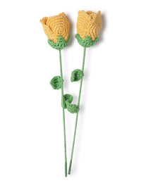 Yellow Crochet Rose