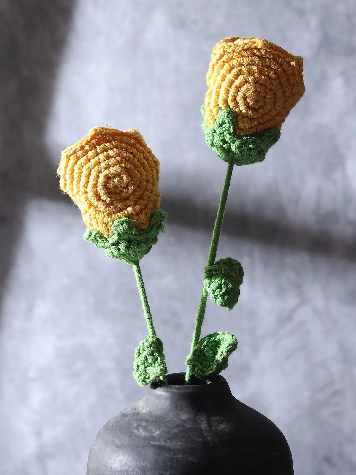 Yellow Crochet Rose