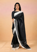 Black Pearl Pochampally Ikat Saree