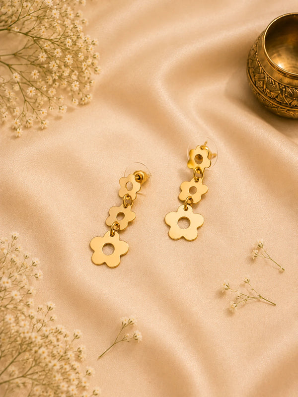 Blossom Trail Brass Earrings
