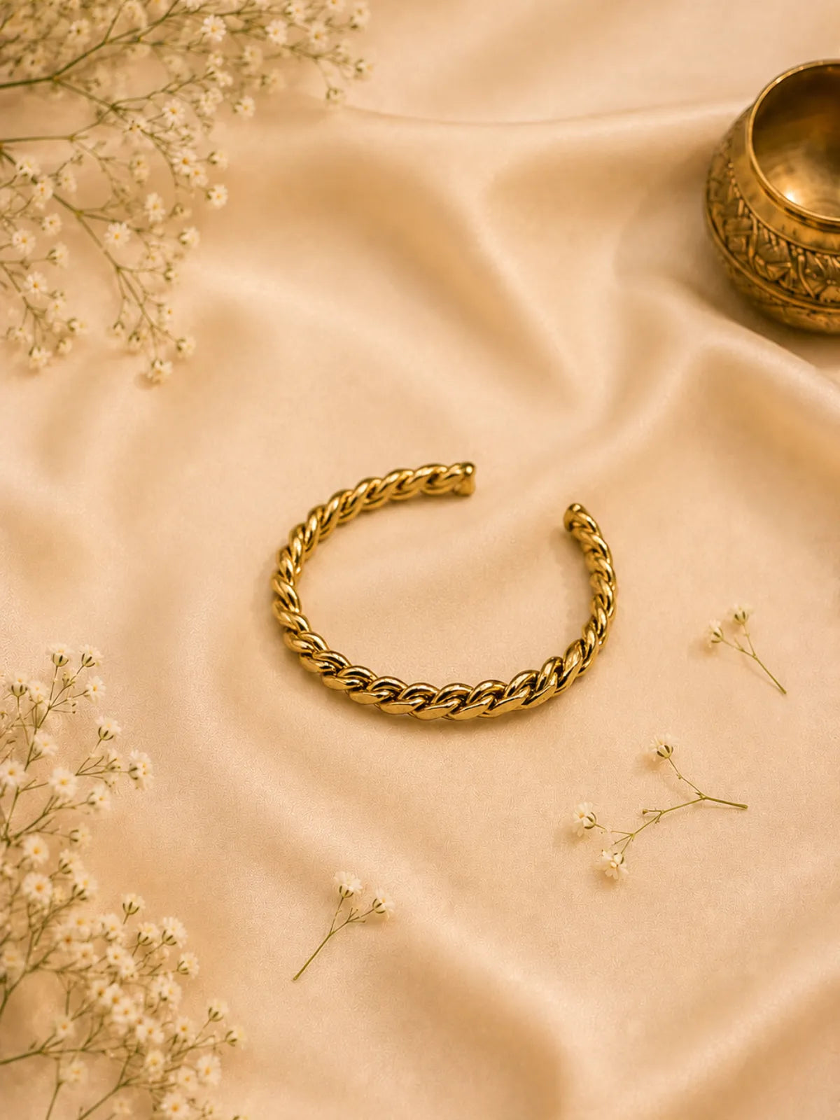 Braided Rope Brass Cuff