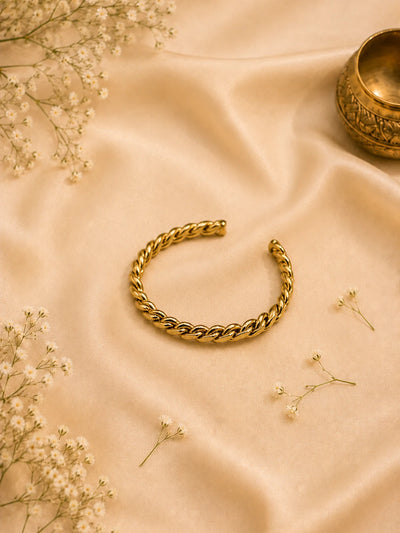 Braided Rope Brass Cuff