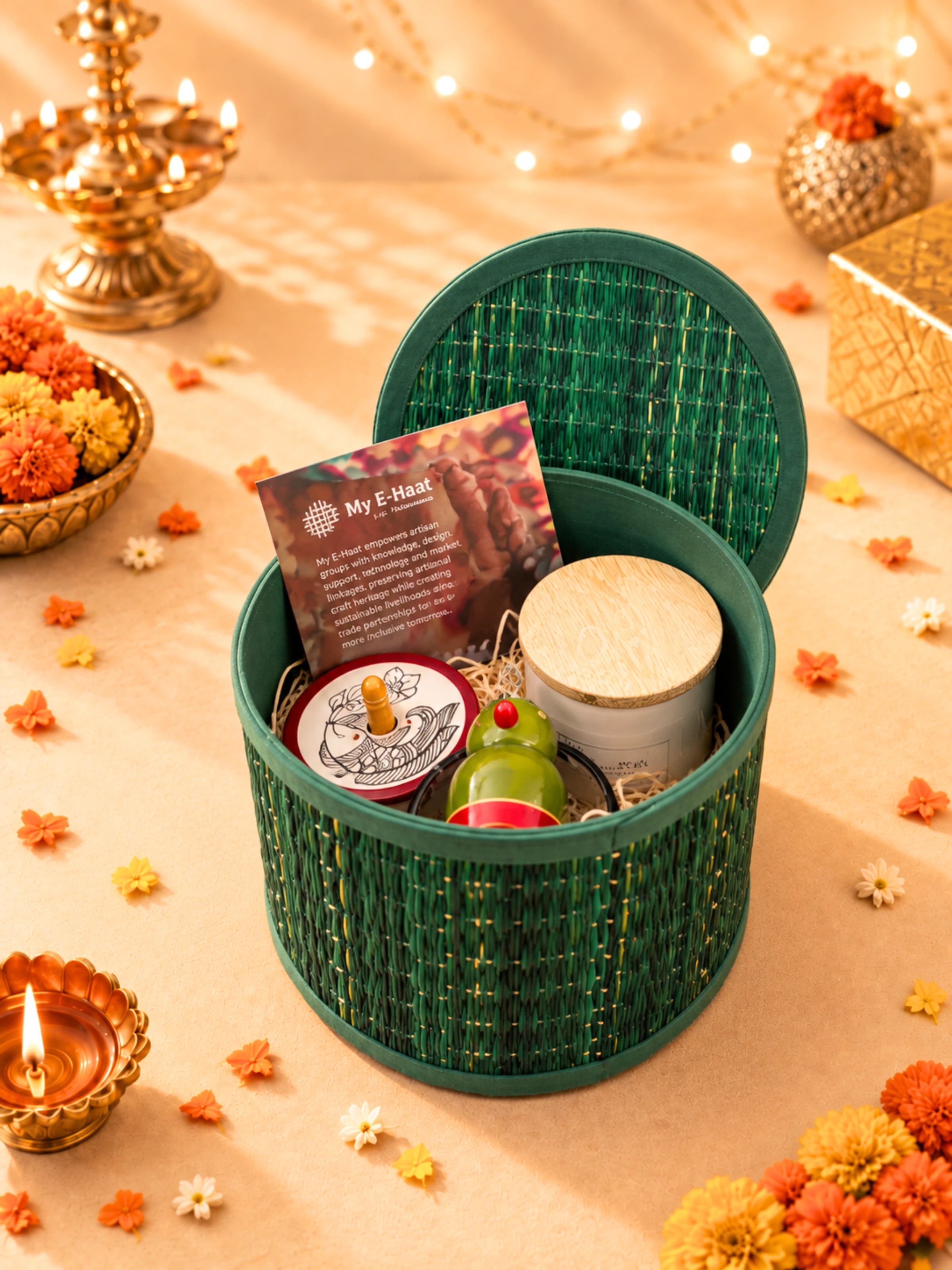 Channapatna & Candle Diwali Gift Box