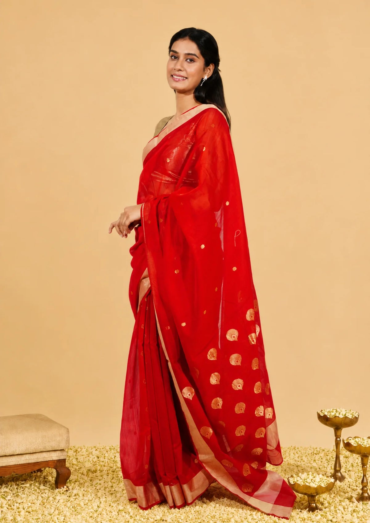 Classic Red Banarasi Silk Saree