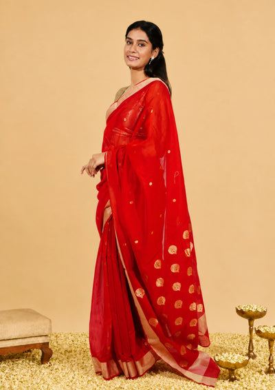 Classic Red Banarasi Silk Saree