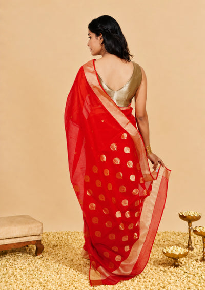 Classic Red Banarasi Silk Saree