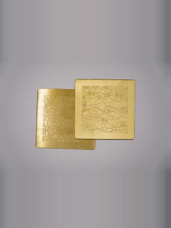 Etched Square Brass Coasters