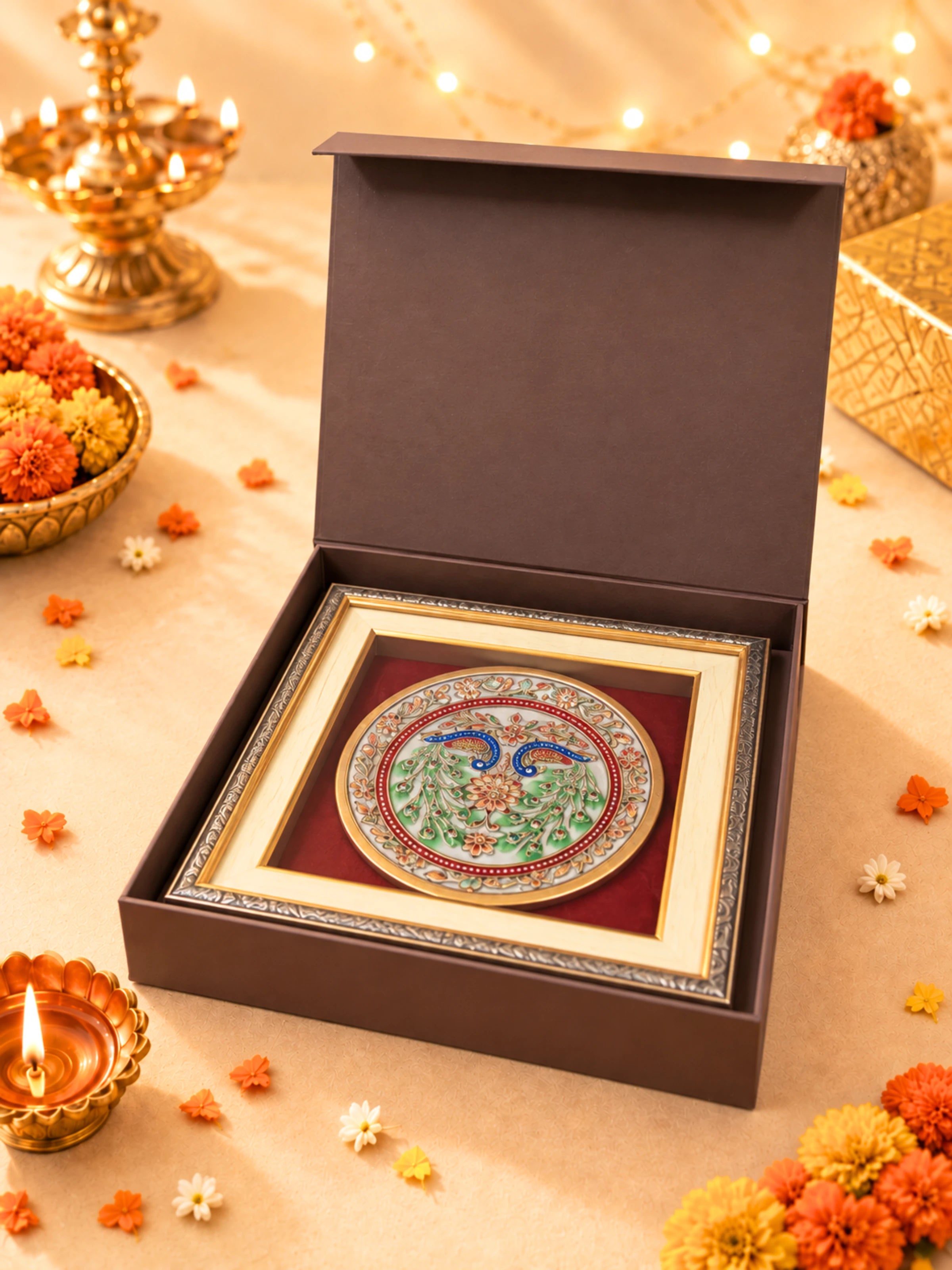 Framed Meenakari Painting Gift Box