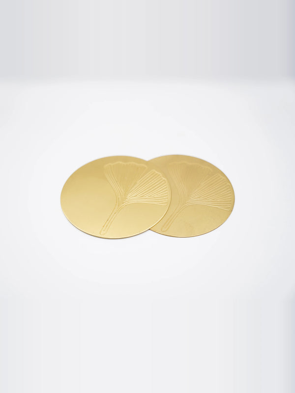 Ginkgo Brass Coasters