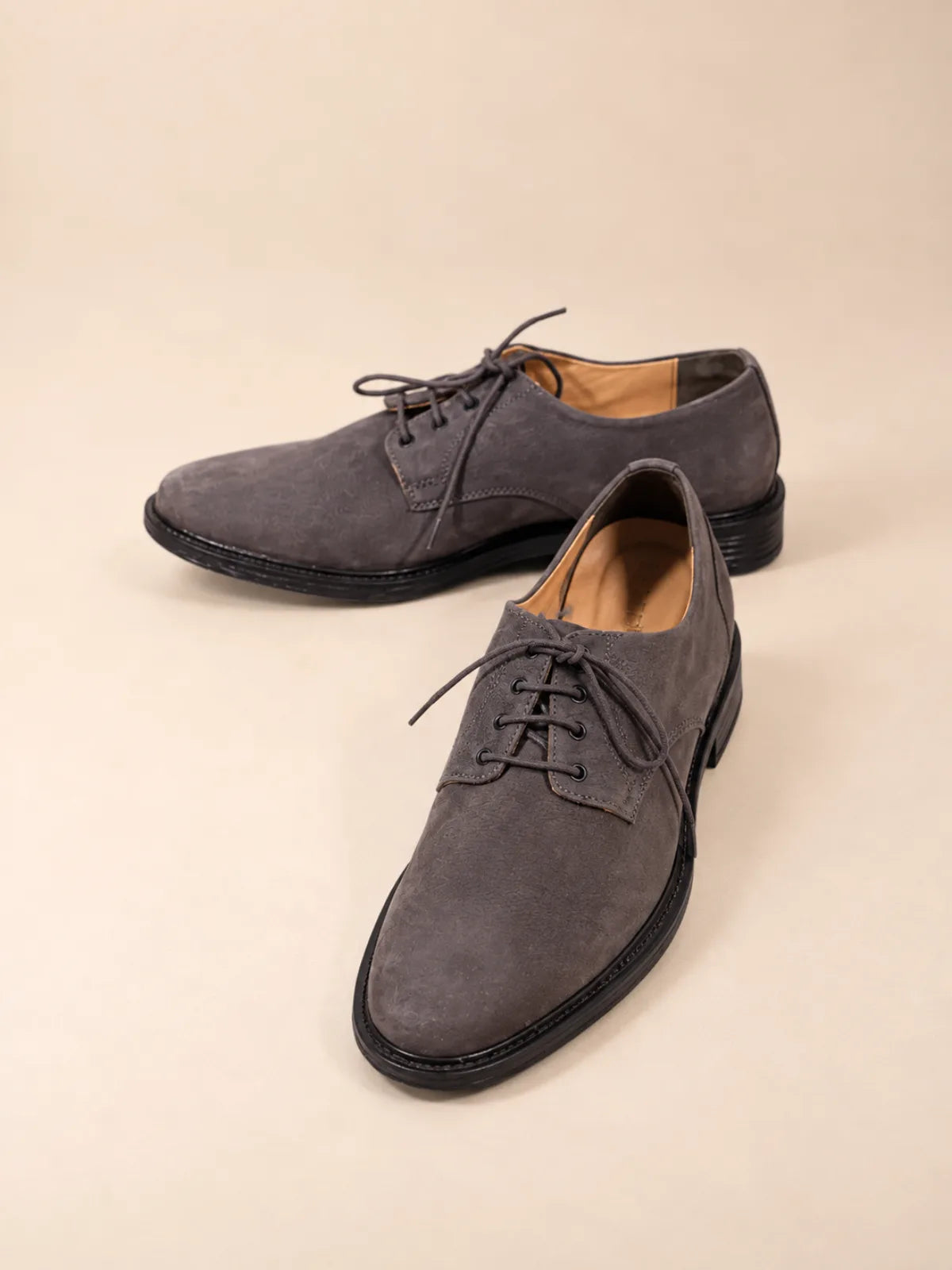 Grey Suede Derby Shoes