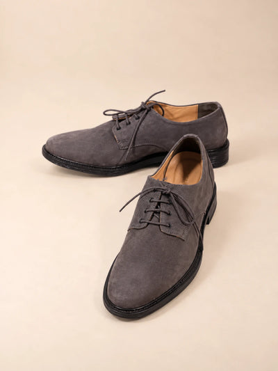 Grey Suede Derby Shoes