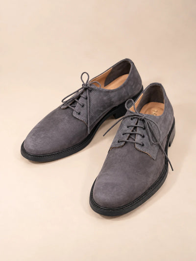 Grey Suede Derby Shoes