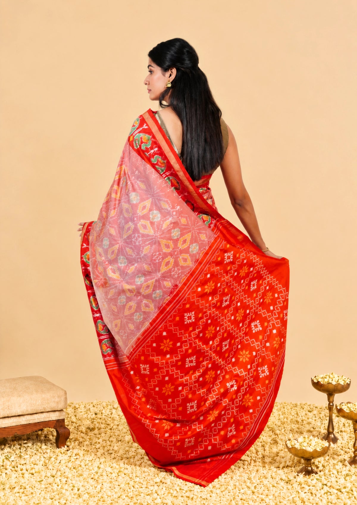 Gulnaar Pink Pochampally Ikat Saree