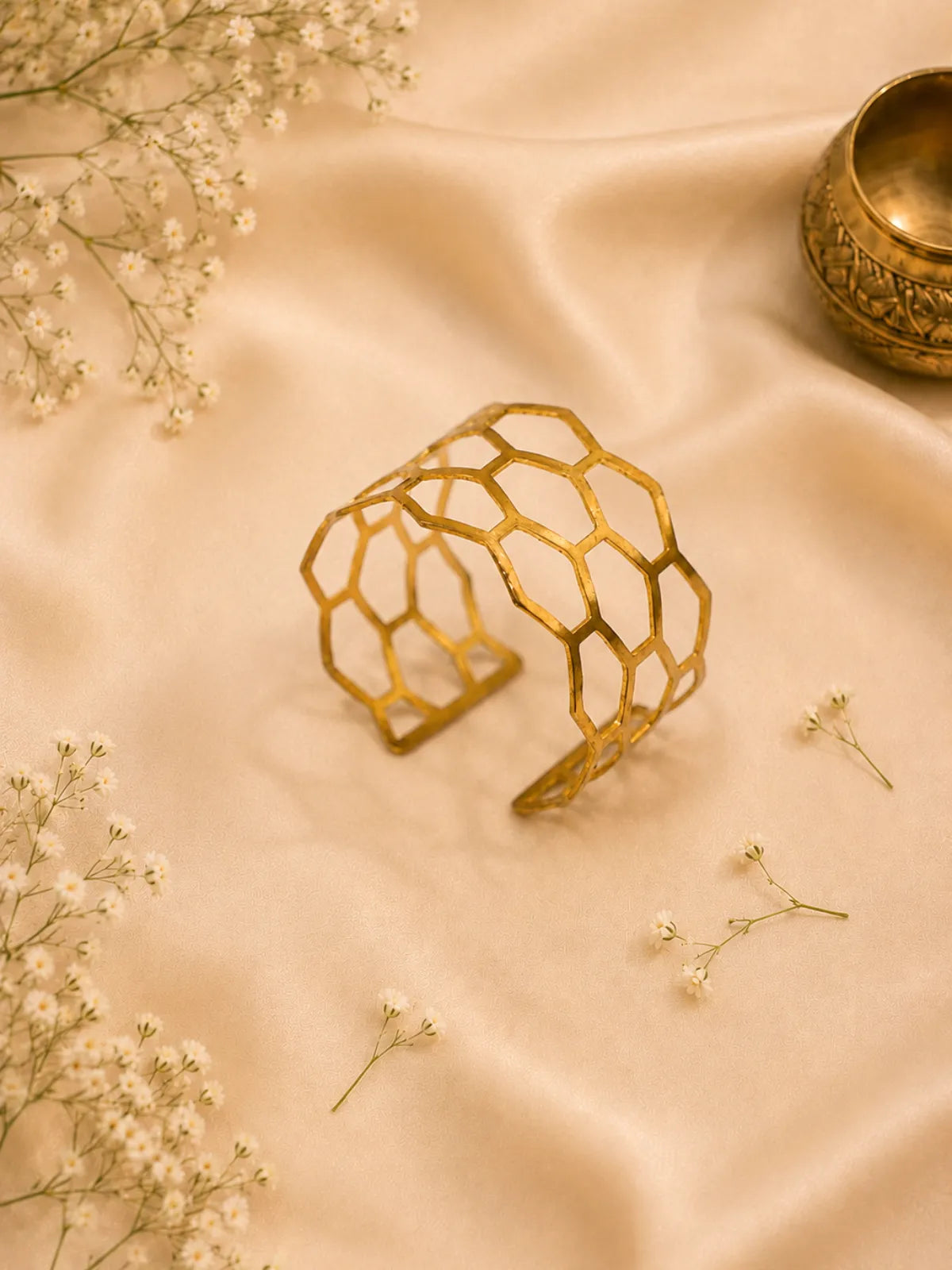 Honeycomb Brass Cuff