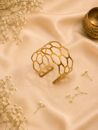 Honeycomb Brass Cuff