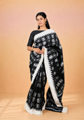 Ivory Edge Pochampally Ikat Saree