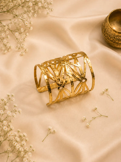 Lattice Weave Brass Cuff