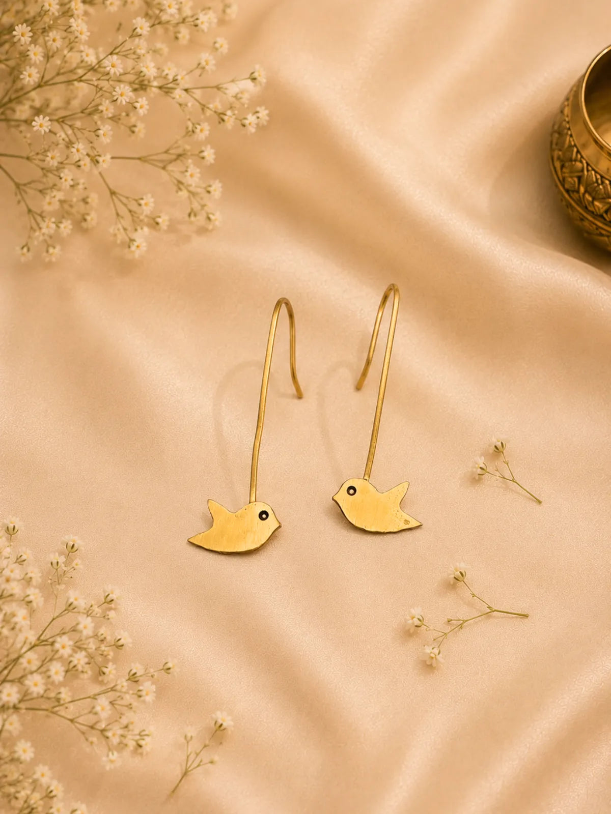 Little Bird Brass Earrings
