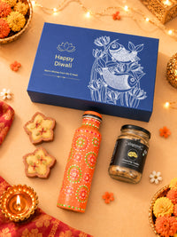 Meenakari Copper Bottle Diwali Gift Box
