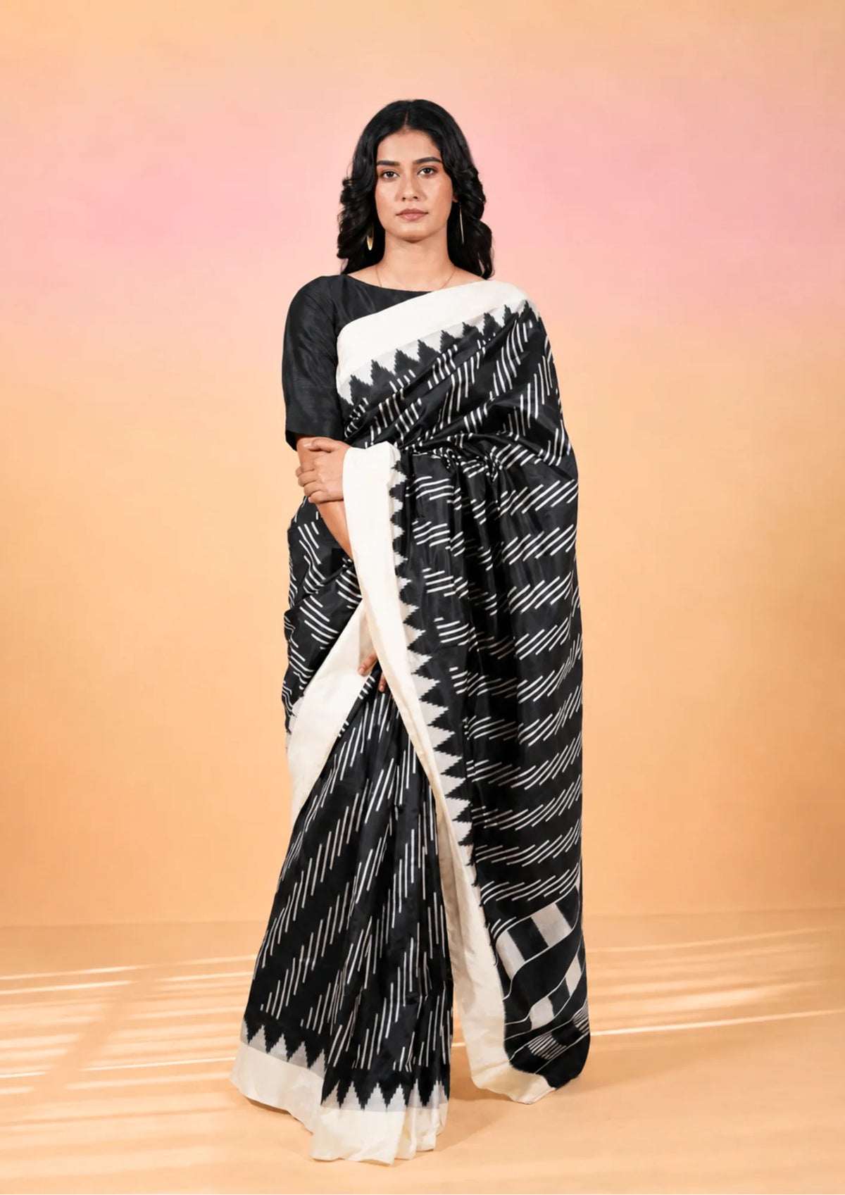 Midnight Pochampally Ikat Saree