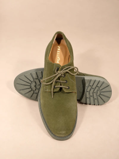 Olive Suede Derby Shoes