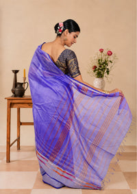 Periwinkle Maheswari Silk Saree