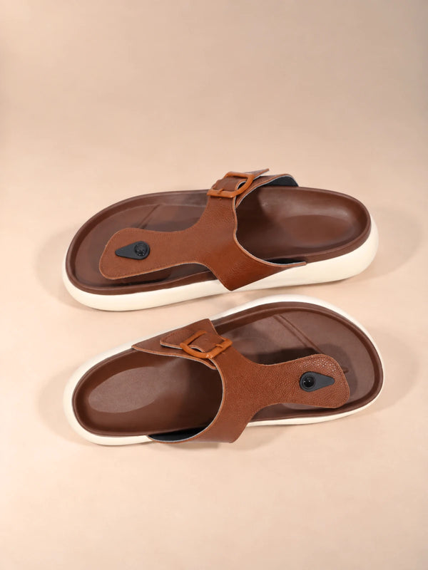 Tan Leather Thong Sandals