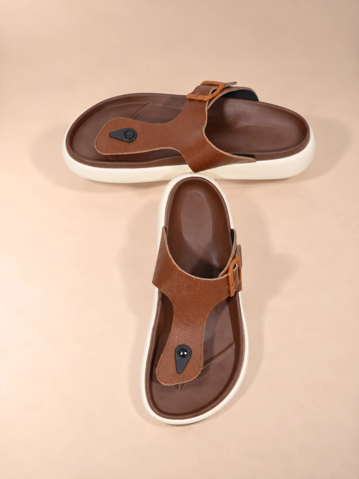 Tan Leather Thong Sandals