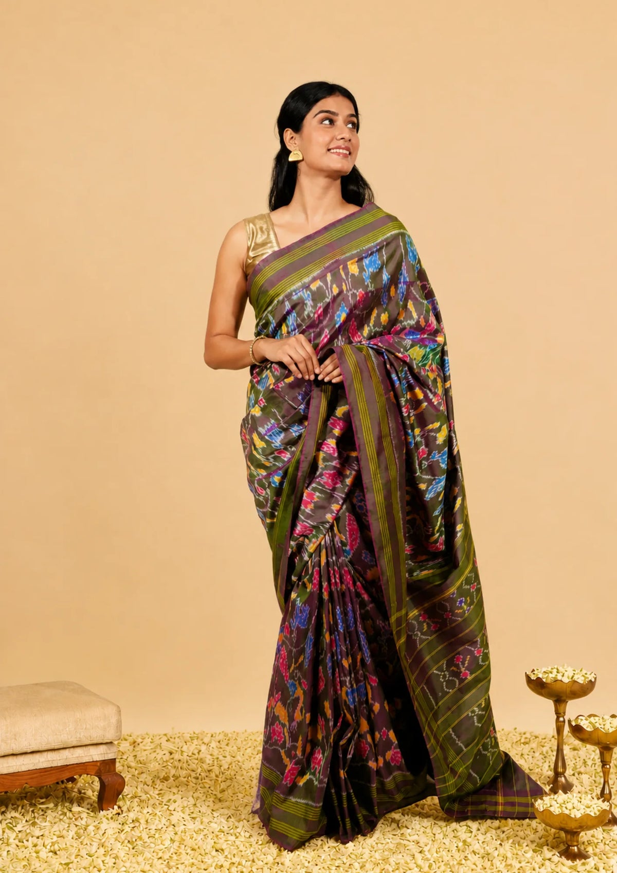 Vasanta Rang Pochampally Ikat Saree