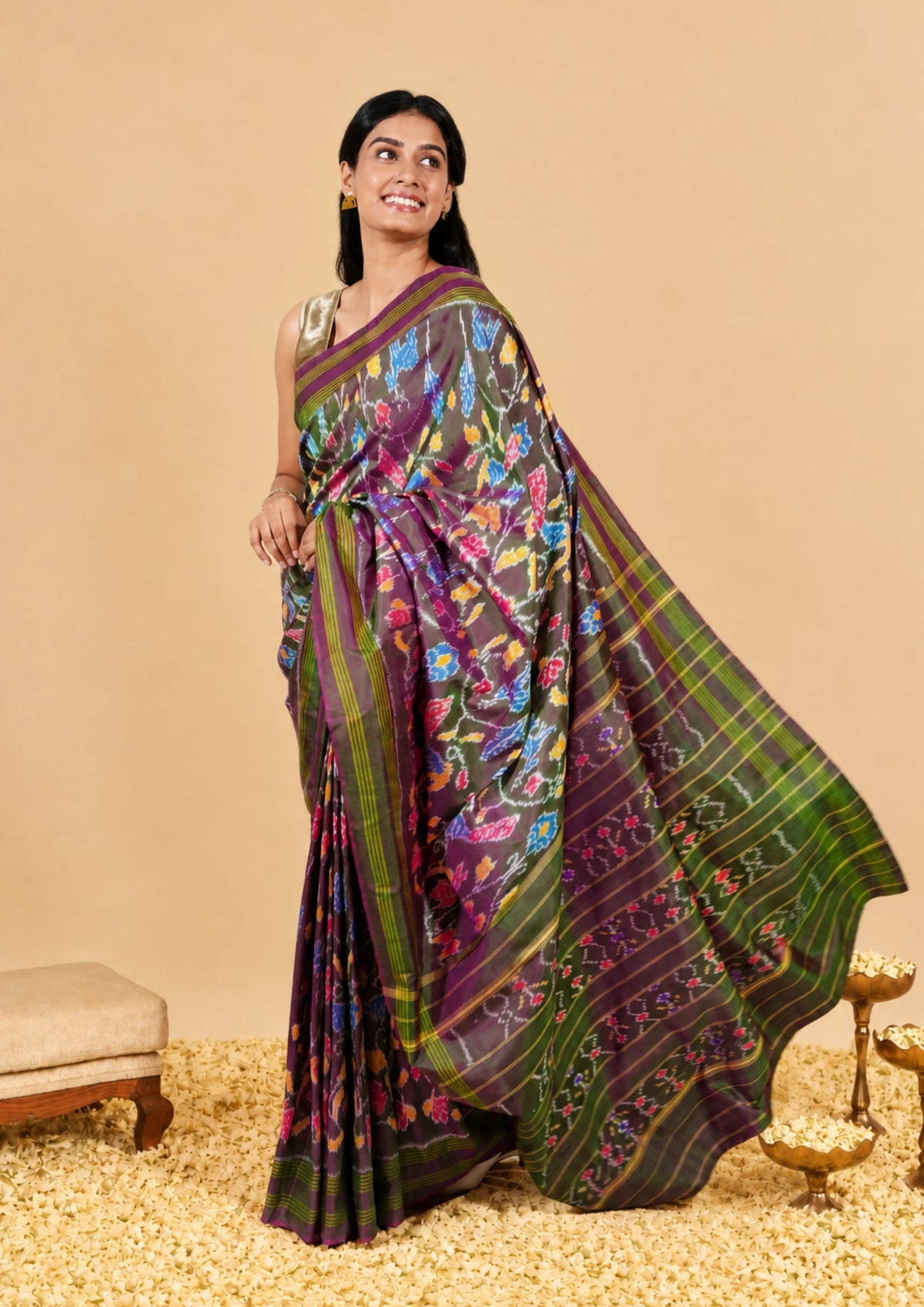 Vasanta Rang Pochampally Ikat Saree