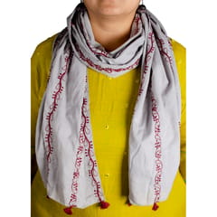 Chikankari / Cotton Stole / Off White Colour