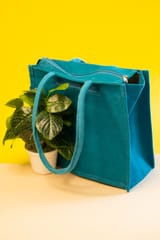 Navvar Jute Hand Bag | Blue | Handcrafted |  Reusable and biodegradable JL0026