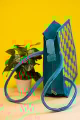 Navvar Jute Hand Bag | Blue | Handcrafted |  Reusable and biodegradable JL0026