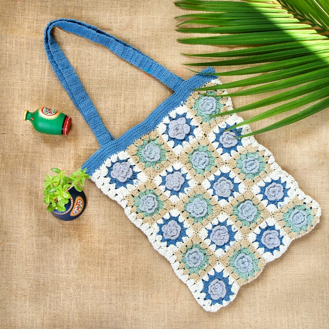 Blue & White Tote Bag