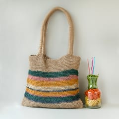 Multicolour Jute Tote Bag