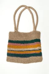 Multicolour Jute Tote Bag