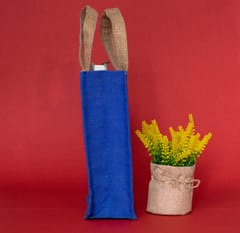 Jute Carry Bag / Blue Border