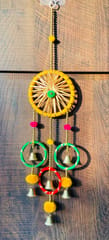 Traditional Indian Rajasthani Handicrafts Door Hangings With Pom Pom & Brass Bell Strings For Home Decoration