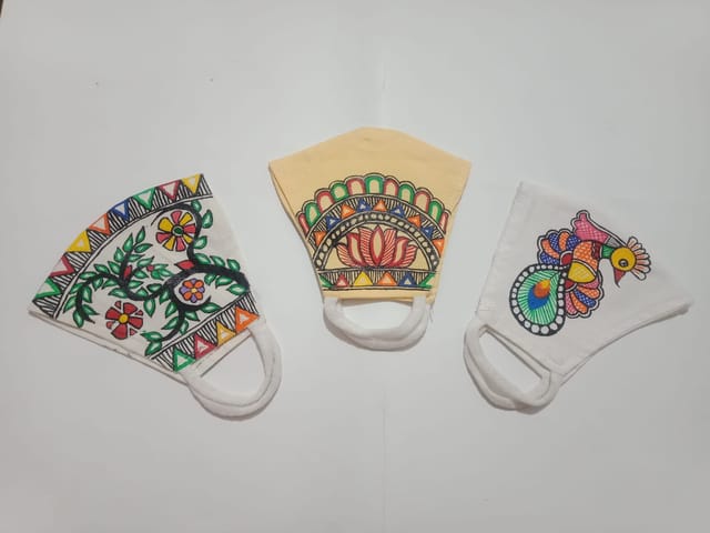 Colorful Hand Printed Organic Mask