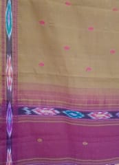 Cotton Saree Ikkat Pallu And Border With Kalamkari 1 Meter Blouse & Silk Thread Necklace With Earrings Combo 2