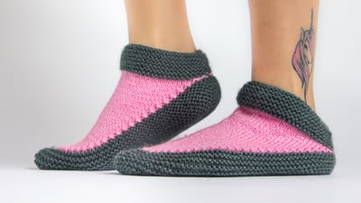 Pink & Grey Woollen Socks | Vegan Acrylic wool