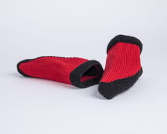 Red & Black Woollen Socks | Vegan Acrylic Wool